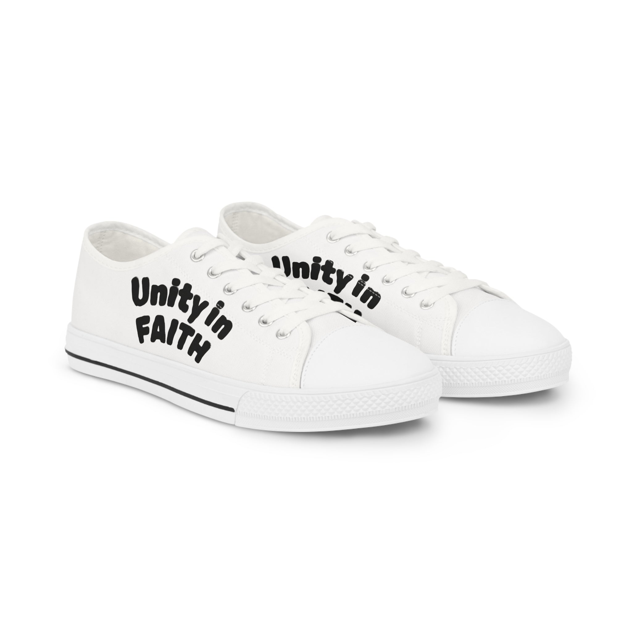 Unity in Faith Low Top Sneakers — Christian Graphic Men's Shoes
