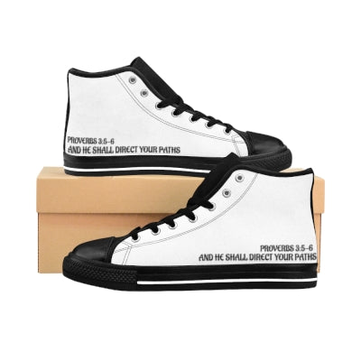 Men's High-Top Sneakers — "And He Shall Direct Your Paths" (Proverbs 3:5-6)